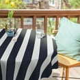 thumbnail image 3 of Strips Print Outdoor Tablecloth with Umbrella Hole for Round Table, Waterproof Navy Blue Patio Table Cloth with Zipper - 60 x 60 inches, 3 of 7