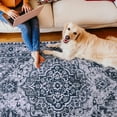 thumbnail image 4 of TWINNIS Boho Area Rug Vintage Tribal Carpet Anti-Slip Rug Washable Persian Carpet for Living Room Bedroom,Blue ,5'x8', 4 of 9