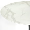 thumbnail image 4 of TMS Rho 35.5" Round Indoor Pedestal Dining Table, Black/White Faux Marble, 4 of 8