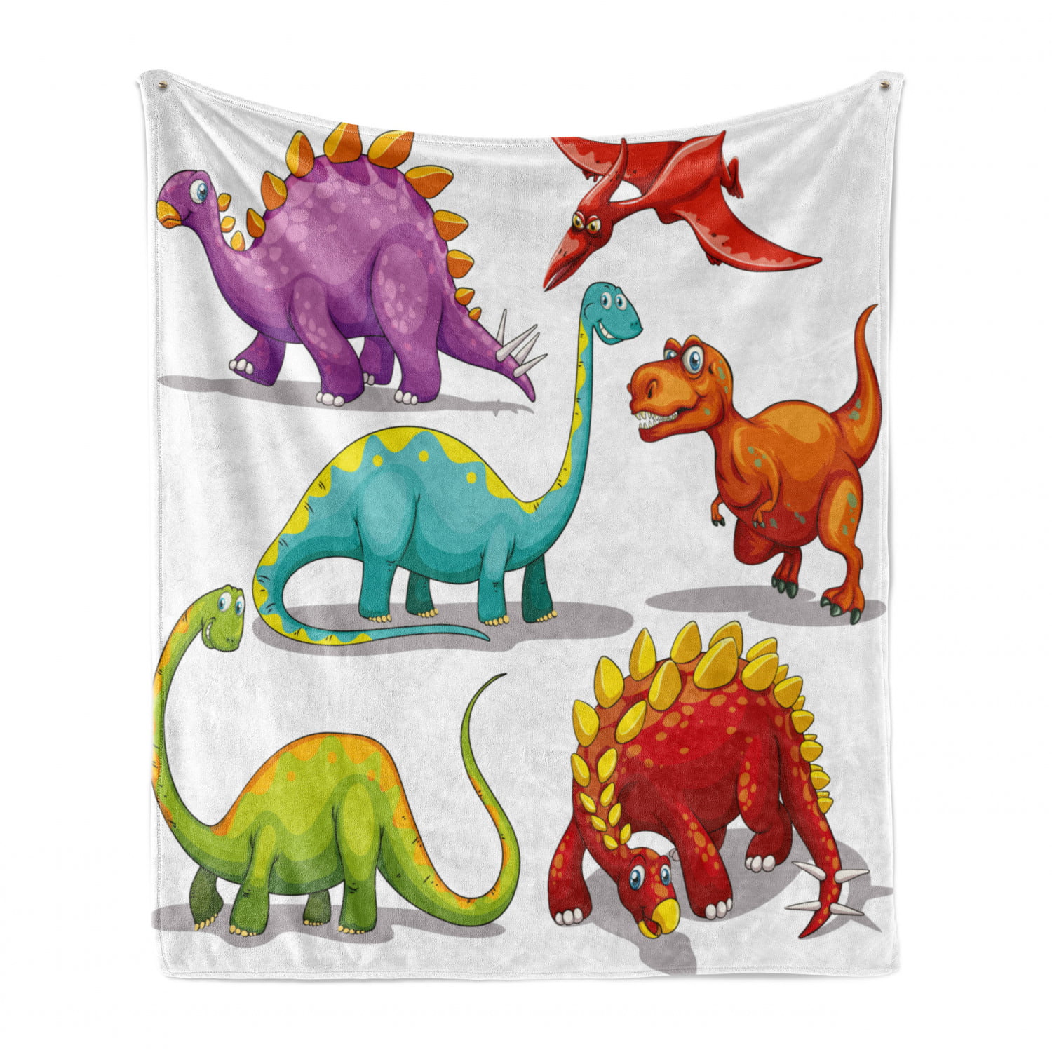 Dinosaur Soft Flannel Fleece Throw Blanket, Colorful Funny Different Dino  Themed Friendly Wildlife Extinct Animals Ice Age, Cozy Plush for Indoor and  Outdoor Use, 60