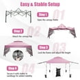 thumbnail image 6 of Costway 10'x17.6' Outdoor Instant Pop-up Canopy Tent Dual Half Awnings Adjust Patio Pink, 6 of 8