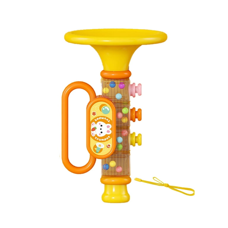 Mini Trumpet Toy with Lanyard Rabbit Sticker and Color Cognition