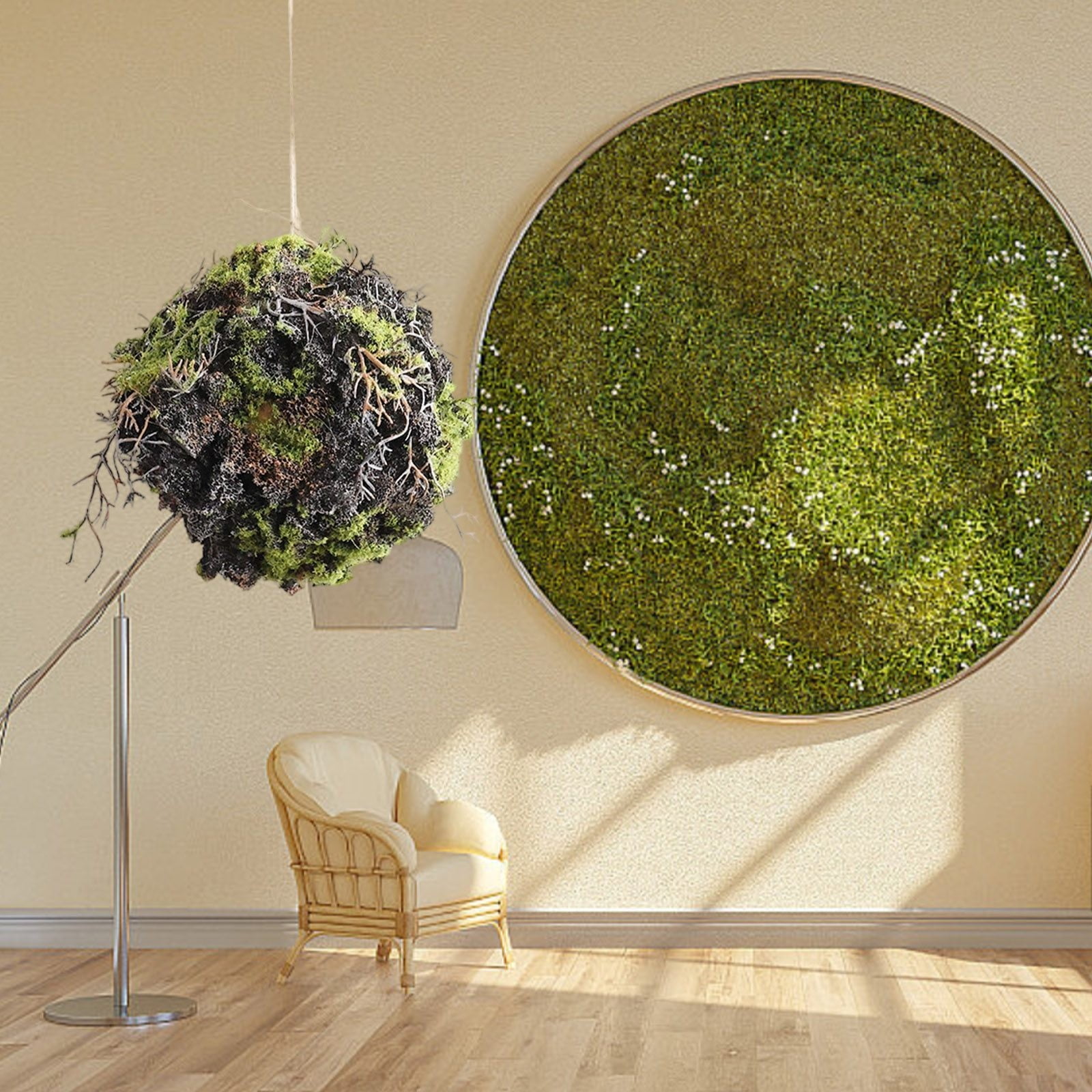 5.9 Inch Artificial Moss Topiary Balls, Large Handmade Brownery Balls for Outdoor Decor, Garden, Patio, Wedding Centerpieces, and Indoor Home Party Displays