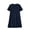 Navy, variant on SROBPTY Summer Dresses for Women Solid Crew Neck Short Sleeve Pleated Waist