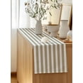 thumbnail image 5 of Table Runner 60 Inches Long for Kitchen Dining, Beige Striped Dresser Scarf Farmhouse, Dining Table Decorations for Wedding/Parties, Modern Farmhouse Beige White Stripes 13 x 60 In, 5 of 9