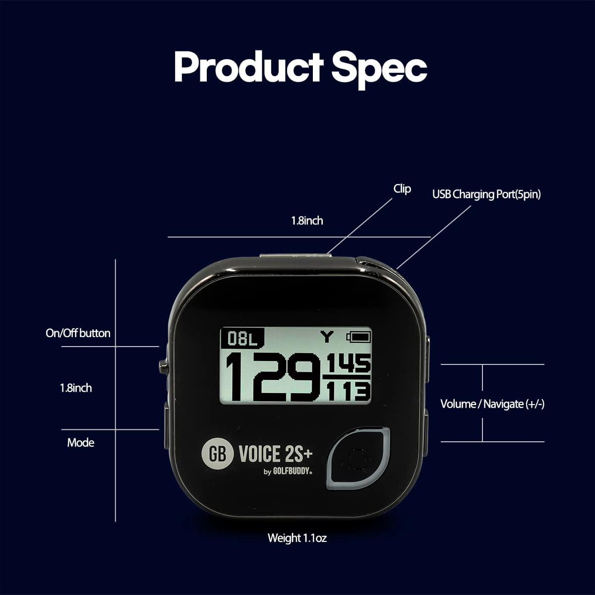 GOLFBUDDY Voice 2S+ Talking golf GPS Rangefinder, Shot Distance Measurement, Preloaded with 40,000 Courses Worldwide