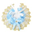 thumbnail image 1 of Accesorio de cuello azul lavable para perros y gatos, talla S (22,5 cm/8,9 pulgadas) Bufanda ajustable con ribete de encaje para mascotas, 1 of 8