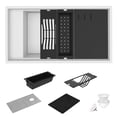 thumbnail image 4 of Ruvati RVG1650BK 18 x 34 in. Granite Composite Workstation Kitchen Sink Epi Stage Dual Mount Single Bowl, Black, 4 of 7