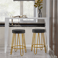 thumbnail image 3 of Yaheetech 2pcs 26.5'' H Upholstered Velvet Counter Stools, Black, 3 of 9