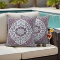 thumbnail image 4 of Aztec Boho Outdoor Waterproof Pillow Covers, Purple Gray Southwest Ethnic Tribal Abstract Decorative Square Throw Pillowcase Sofa Cushion Sham for Patio/Couch/Chair, 20"x20" 2 Pack, 4 of 8