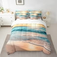 thumbnail image 2 of Erosebridal Beach Theme Comforter Set Full 7 Pcs Hawaiian Beach Ocean Waves Sea Nature Pattern Printed Bedding Set Summer Holiday Vacation Bed in a Bag with Comforter,Sheets, 2 of 5
