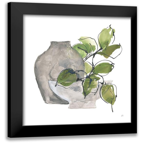 Paschke, Chris 12x12 Black Modern Framed Museum Art Print Titled - Two Vases II