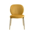 thumbnail image 6 of Modern Dining Chair Velvet Upholstered Side Chair Soft Leisure Chair, Yellow, Set of 2, 6 of 7