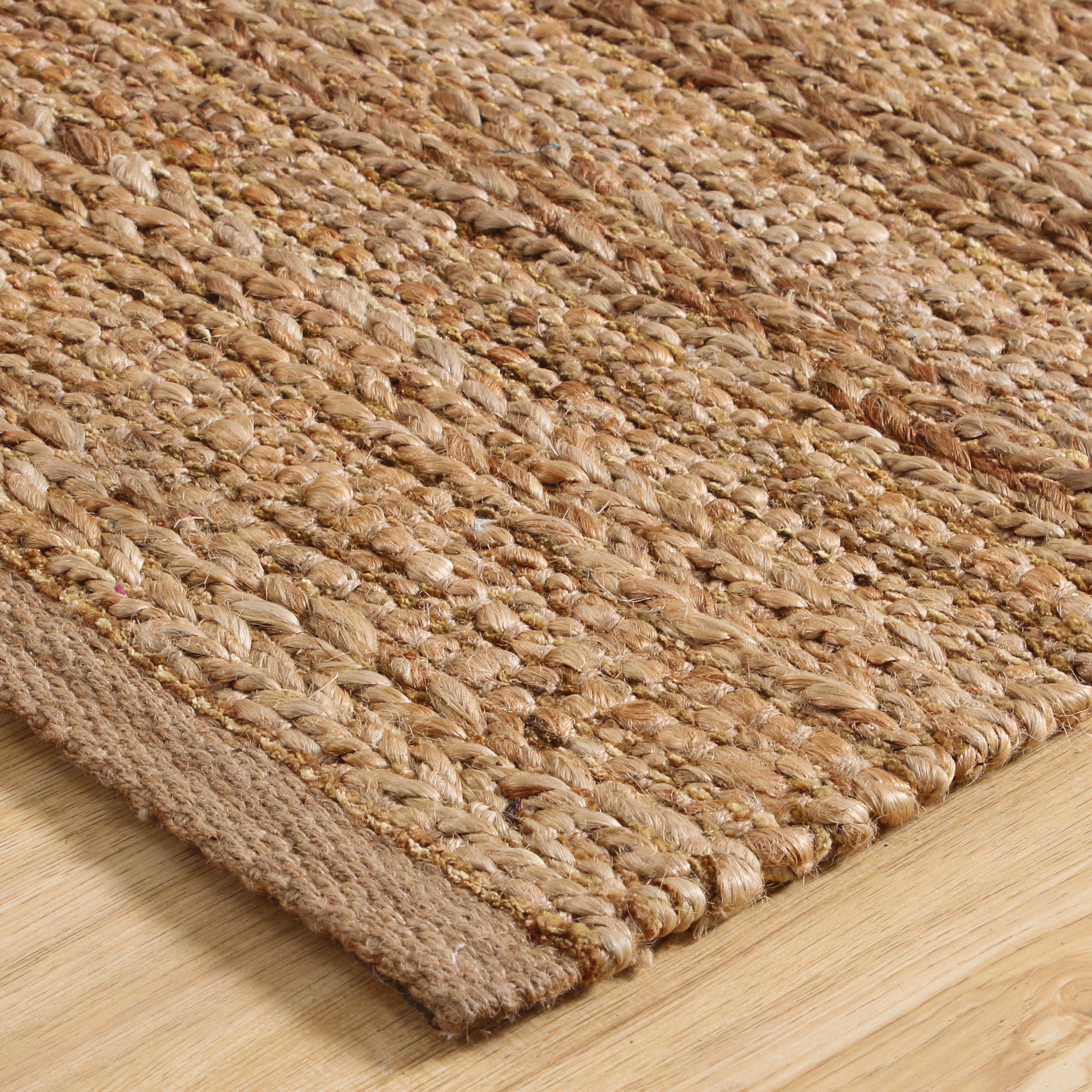 LR Home Natalie Belle Brown Braided Farmhouse Jute Blend Area Rug, 9' x 12'