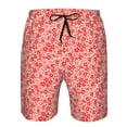 thumbnail image 3 of Fotbe Red Pretty Flowers Trajes de Baño Estampados para Hombre, Shorts de Verano de Secado Rápido, Ropa de Playa, Bañadores-Small, 3 of 6