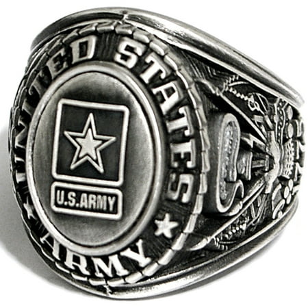 - Inc. Antiqued Silvertone US Army Insignia Ring