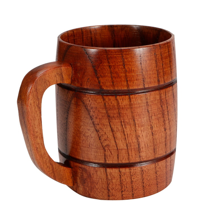 CNMF Wooden Beer Mug With Handle Water Wine Tea Coffee Drink Cups  Dinnerware Kitchen Supply,Drinking Cup,Cups