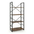 thumbnail image 2 of CAPHAUS 4 Tier Bookshelf, 24 Inch Width Free Standing Shelf, Bookcase Shelf Storage Organizer, Industrial Book Shelves for Home Office, Living Room, Kitchen, Rustic Oak Vintage Shelves & Metal Frame, 2 of 9