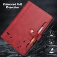thumbnail image 7 of Flip Case for Apple iPad mini 7th Gen (A17 Pro)/ iPad Mini 6th Gen 8.3", with Pencil Holder Smart Cover Auto Sleep Wake Protective Documents Pocket Stand Snap Closure Case for iPad mini 7 6, Red, 7 of 7