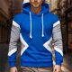 thumbnail image 1 of MHFRRA Sudadera con Capucha y Bloques de Color para Hombre, Estilo Casual Azul, 1 of 6