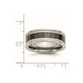 thumbnail image 6 of Chisel Stainless Steel w/Sawtooth Accent/Black Ceramic Center Faceted Band, 6 of 6