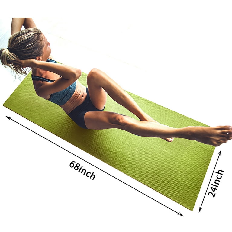 Hello Fit 1/2 Inch Thick Exercise Yoga Mats with Carrying Strap, 72 by 24  Inches, Pack of 2, Bulk Fitness Mat for Yoga, Pilates, or Workout, Non-Slip