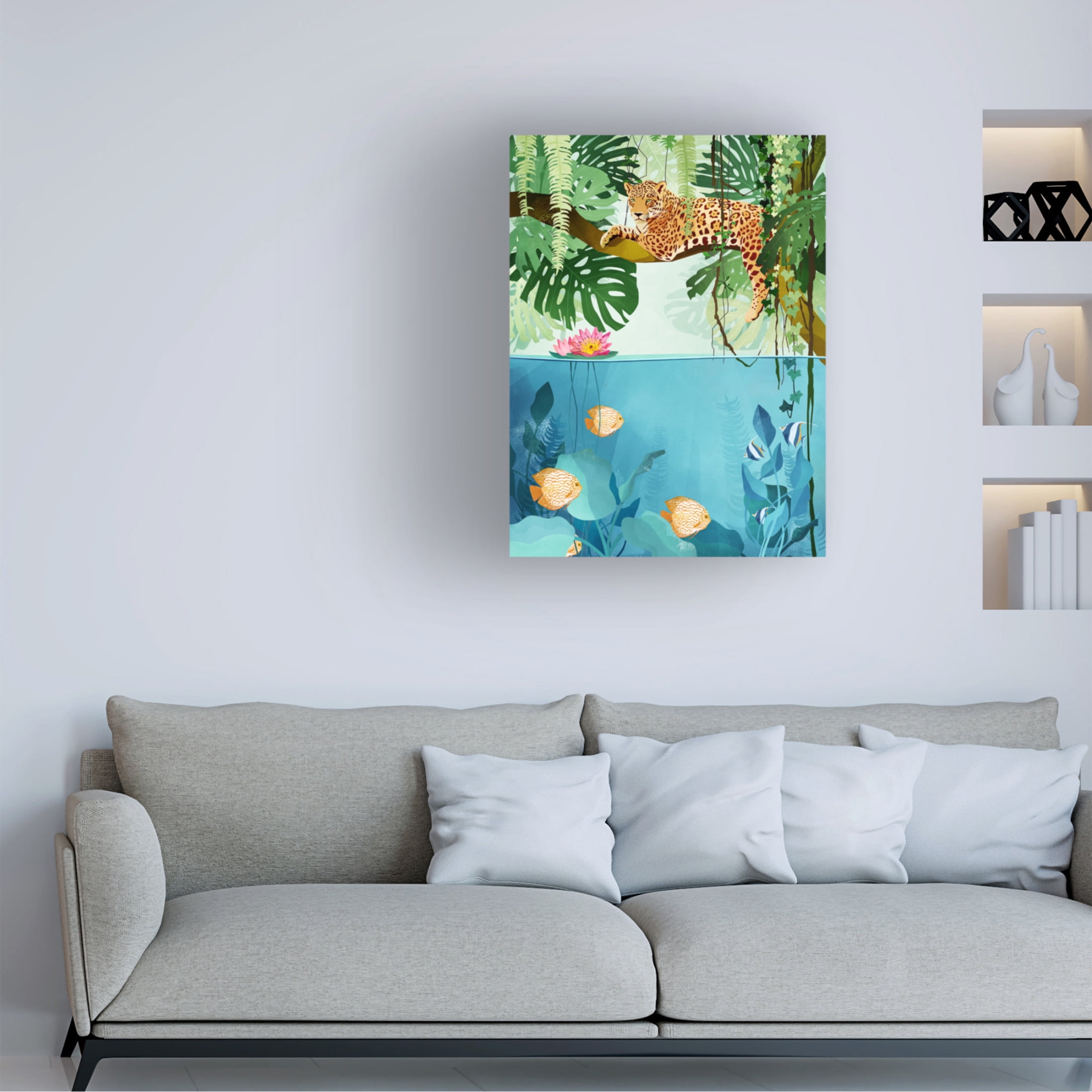 Trademark Fine Art Goed Blauw Welcome To the Jungle Canvas Wall Art