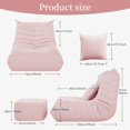thumbnail image 2 of Bean Bag Chair Big Sofa for Adults Fireside Chair Togo Chair with Ottoman and Pillow Memory Foam Filled Tufted Comfy Lazy Floor Lounge for Living Room Gaming Venue, Cashmere, Pink, 2 of 18