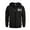 Black, variant on Men's Flag Print Hoodie with Zipper Arm Pocket, Fleece Cardigan Oversized Casual Pullover for Casual Style, Outdoor,Black,L
