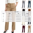 thumbnail image 3 of Agkizg Women's Straight Leg Dress Pants, Solid High Waist Dress Pants Casual Suits Long Trousers with Pockets, 3 of 6