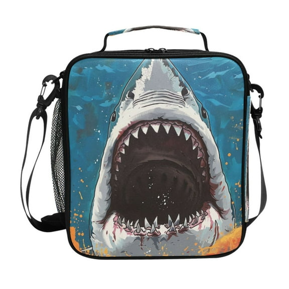 ALAZA Shark Big Mouth Lunch Box Insulated Lunch Bag Reusable Thermal Cooler Tote School Picnic