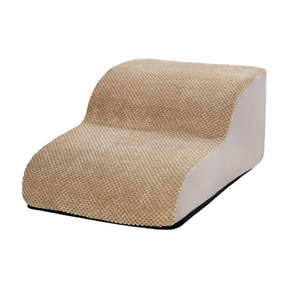 Bunblic Dog Stairs for Small Dogs Dog Steps for High Bed and Couch High Density Foam Soft 2 Step Pet Stairs for Puppy Older Dogs Cats Beige