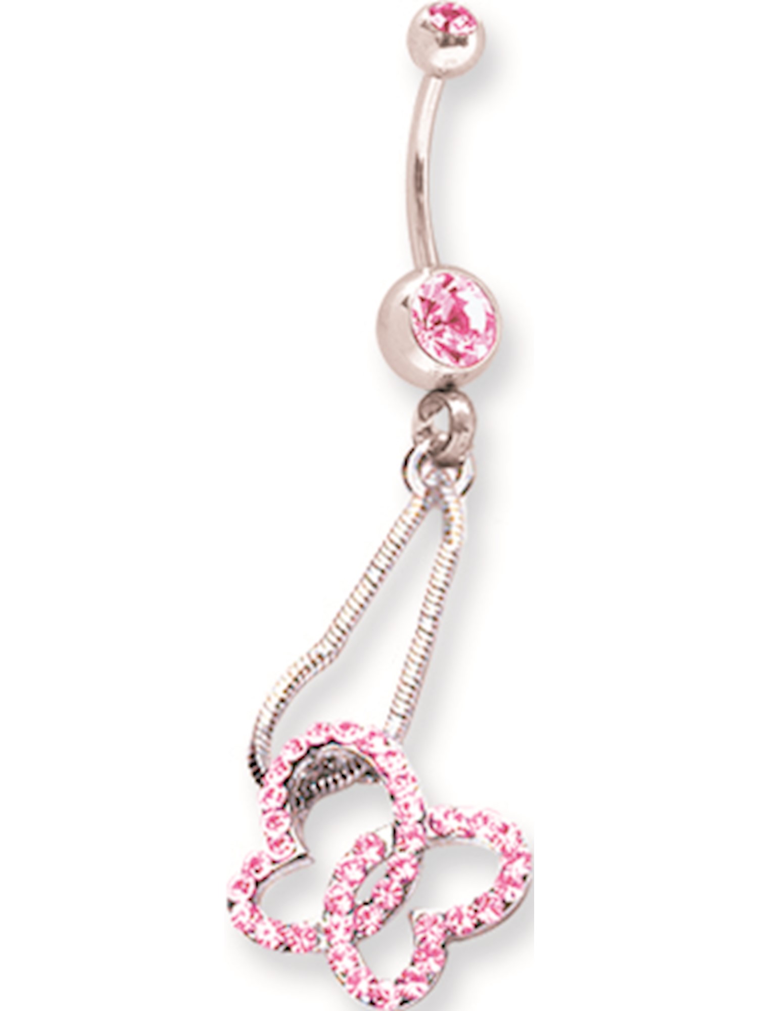 Long Curv Jewelry by Sweet Pea SGSS Curv BB w Fancy Gem Top Dangle 14G 11mm 13//32 1.6mm