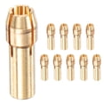 thumbnail image 1 of Uxcell Juego de Mandriles de Latón de 10 Piezas, 1/8 Pulgada/ 3.2 mm, Diámetro del Vástago de 4.8mm para Herramientas Rotativas [Dorado], 1 of 6