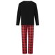 thumbnail image 4 of Pijamas navideños familiares a juego, camiseta de manga larga con estampado de árbol y pantalones a cuadros. Ropa de dormir para estar en casa., 4 of 10
