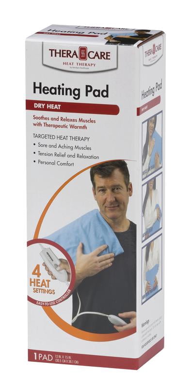 Electric Heating Pad | Dry Heat Only | 4 Heat Settings | 12" x 15",Blue