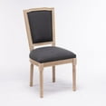 thumbnail image 4 of Contemporary Upholstered Antique Painting Linen Dining Chairs, Retro Dining Chairs with Solid Wood Frame and Legs, Armless Kitchen Chairs with Square Back, Parson Chairs(Grey,Set of 4), 4 of 11