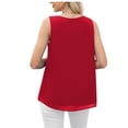 thumbnail image 4 of Asklazy Women's Tank Tops Sleeveless Chiffon Blouse Business Casual Flowy Tops for Women,Mother's Day,D Red,XL, 4 of 7