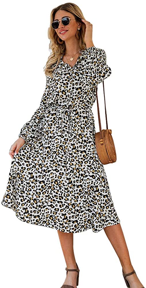 Flowy Dress Casual Button 