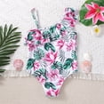 thumbnail image 4 of Cathalem Little Girls One Piece Swimsuits Ruffle Bathing Suit Girls Swimwear Print,White 90, 4 of 5