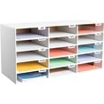 thumbnail image 3 of AdirOffice Organiseur de Fichiers en Carton à 15 Compartiments, Blanc (2 pack), 3 of 7