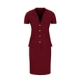thumbnail image 5 of Women's 2 Piece Suit Skirt Set Business Casual Short Sleeve Blazer and Pencil Skirt for Work Office, 5 of 6