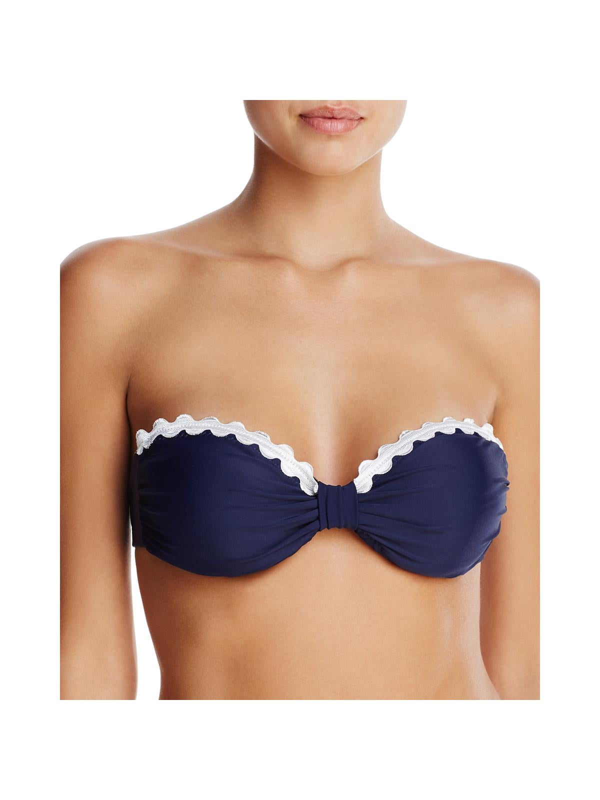 Shoshanna Womens Bandeau Scalloped Swim Top Separates