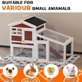 thumbnail image 1 of QinaQin Double Layer Rabbit Hutch, Wooden Bunny Cage with Run, White, 1 of 7