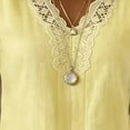 thumbnail image 4 of WCJM Beach Vacation Lace Trim Blouse Women V Neck Short Sleeve 2026 Summer Casual (Yellow,M), 4 of 9