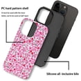 thumbnail image 2 of Case for iPhone 15, Shockproof TPU Bumper Drop Protection Hybrid 2-Layer Hard Cover Case for iPhone 15-Pink Broken Flowers, 2 of 7