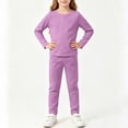thumbnail image 6 of Bovxnpu Boys Girls Sleepwear Set Long Sleeve Crew Neck Tee Straight Leg Pants Homewear Outfits, 6 of 6