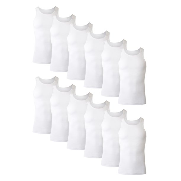 Paquete de 12 Camisetas Sin Mangas Hanes de Algodón que Absorben la Humedad