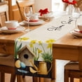 thumbnail image 5 of Spring Table Runner 60 Inches, Farmhouse Birds Cages Eggs Botanical Flowers Bed Runner Dresser Scarves Tabletop for Indoor Outdoor Parties/Ceremony/Banquet, 13" x 60", 5 of 8