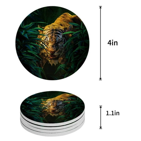 

ZHANZZK Sunflowers Blessing This Home Set of 6 Round Coaster for Drinks Absorbent Ceramic Stone Coasters Cup Mat with Cork Base for Home Kitchen Room Coffee Table Bar Decor